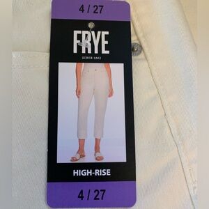 New With Tags White Frye High Rise Jeans Can be Cuffed or Uncuffed Size 4 / 27